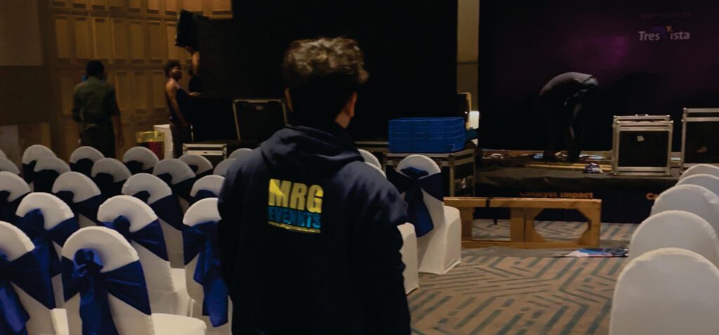 Event management team coordinating a corporate event in Mumbai