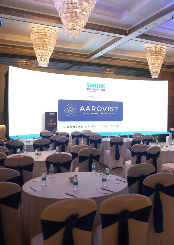 Technical AV control desk in Mumbai featuring Dataton Watchout and digital audio mixers for corporate conferences"