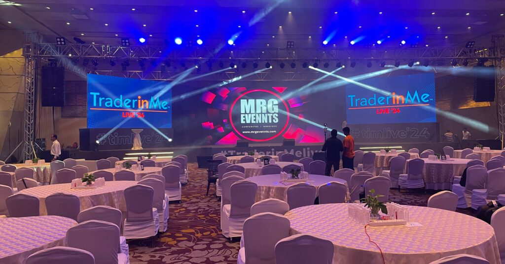 Grand ballroom conference setup at Hotel Sahara Star in Mumbai by MRG Evennts
