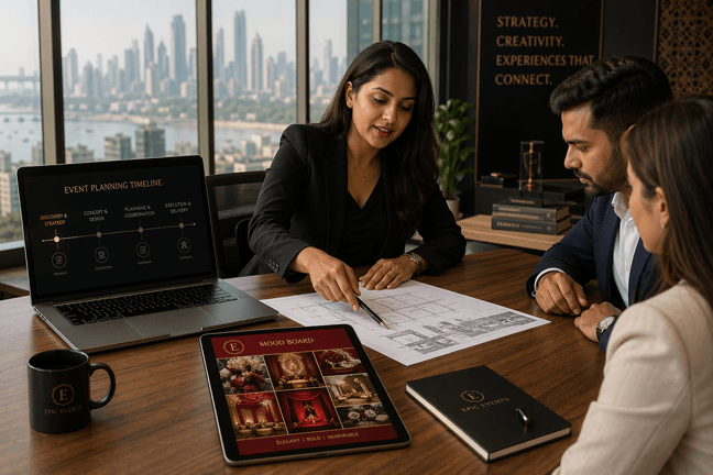 Event Planning Discussion in office