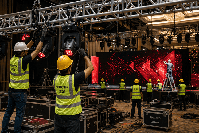 Event Production in progress at venue