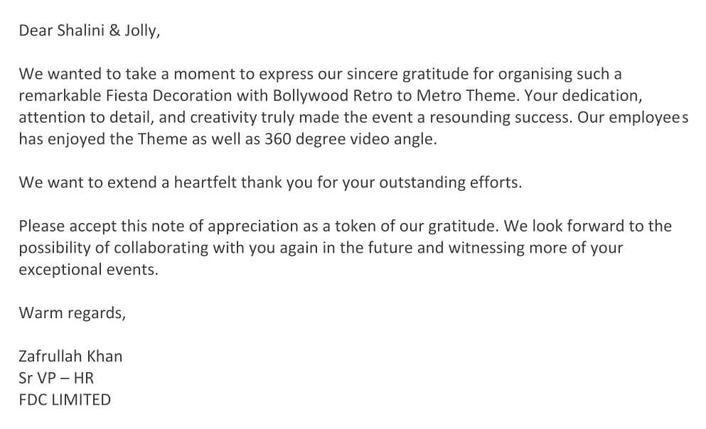 FDC Testimonial