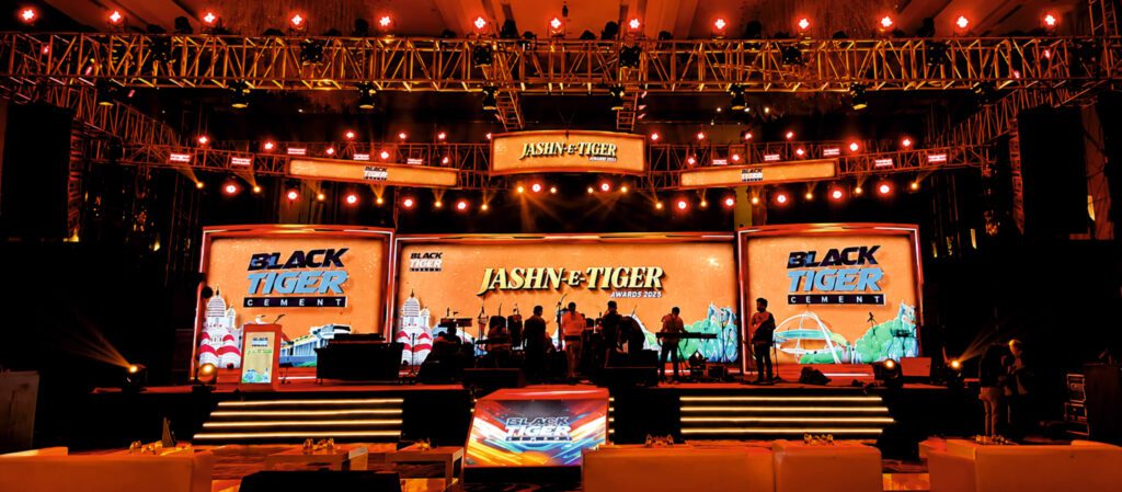 MRG Evennts premium corporate event production setup at a Mumbai venue