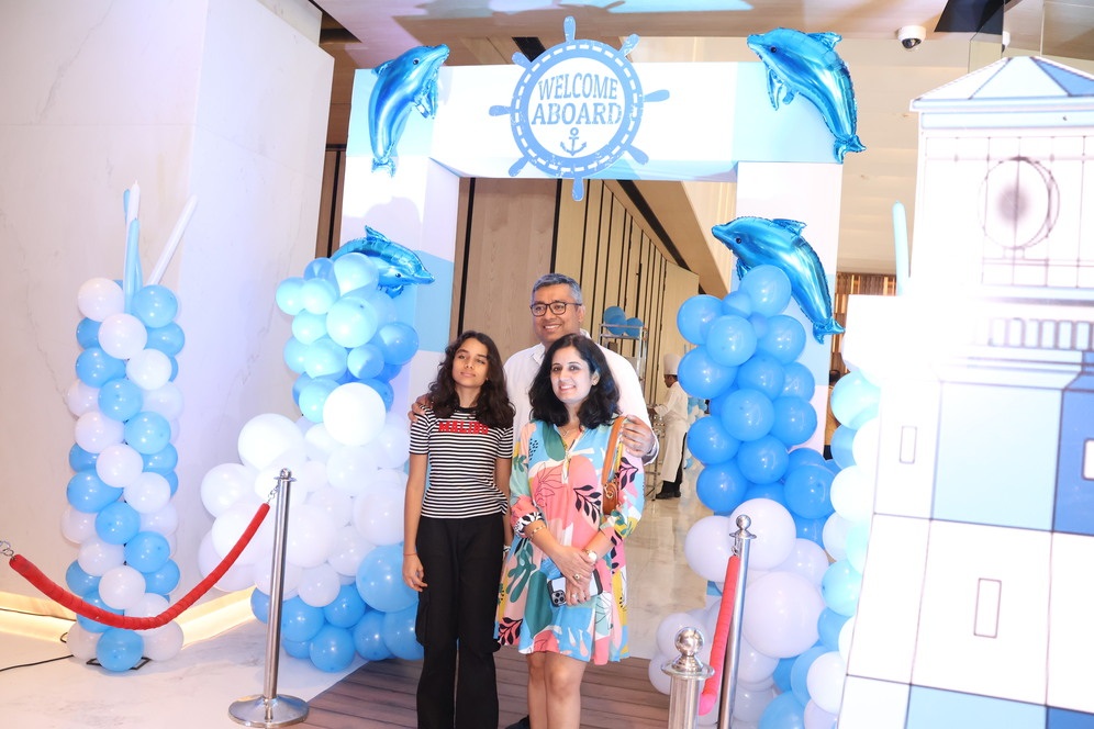 Ship-themed entrance gate and stage at Maersk India family day Taj The Trees Mumbai by MRG Evennts